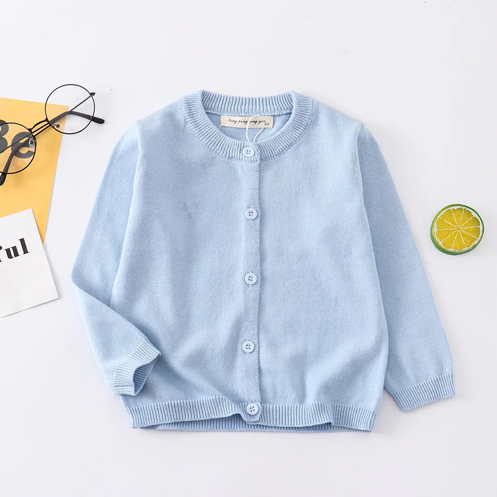 100Cotton Girls Knitting Cardigans Kids Sweater Toddler 1 to 2 3 4 5 6 7 8 9 Years Pink Blue Cute Spring Autumn Children Clothes