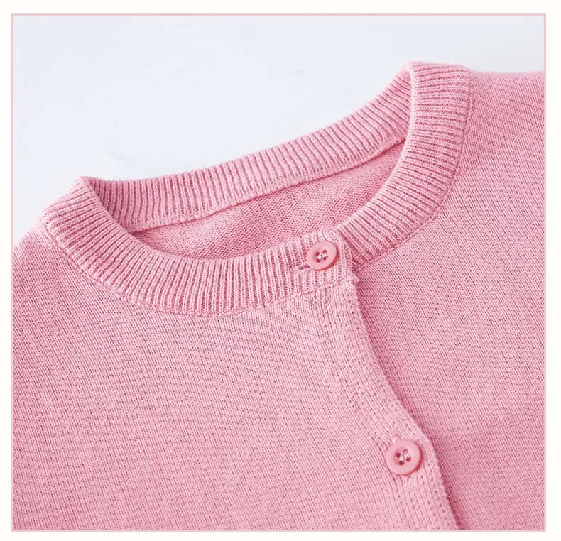 100Cotton Girls Knitting Cardigans Kids Sweater Toddler 1 to 2 3 4 5 6 7 8 9 Years Pink Blue Cute Spring Autumn Children Clothes