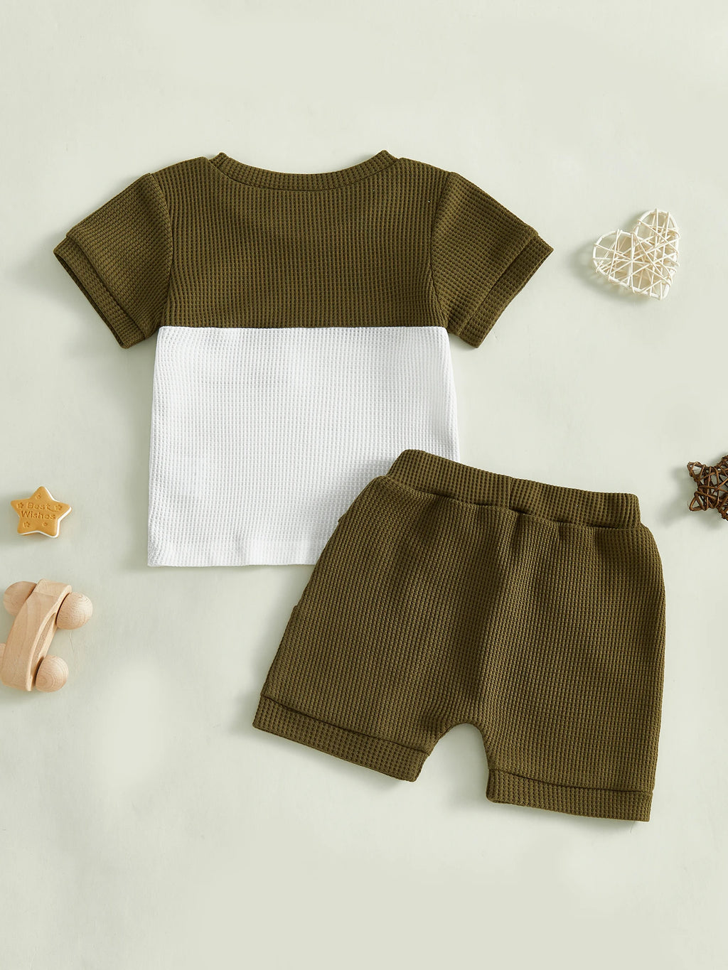 Infant Boy Casual Summer Clothes Set with Printed T-shirt and Elastic Waist Shorts for Toddler Boys 2 Piece Outfit