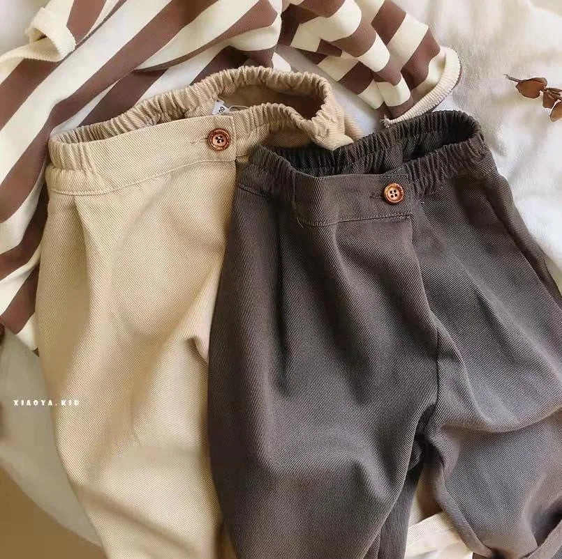 2025 Spring New Children Loose Trousers Fashion Infant Girls Solid Casual Pants Toddler Boys Versatile Harem Pants Kids Clothes