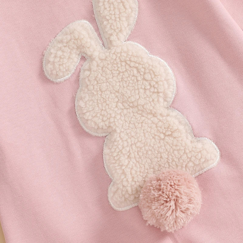 Citgeett Spring Easter Infant Baby Girls Boys Rompers Plush Bunny Embroidery Long Sleeve Jumpsuit Clothes
