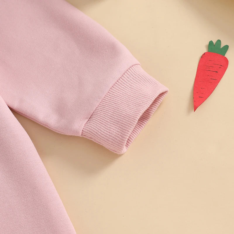 Citgeett Spring Easter Infant Baby Girls Boys Rompers Plush Bunny Embroidery Long Sleeve Jumpsuit Clothes