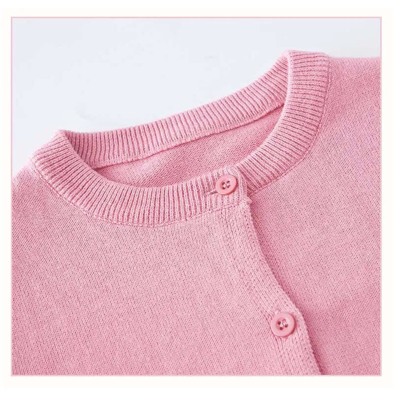 100Cotton Girls Knitting Cardigans Kids Sweater Toddler 1 to 2 3 4 5 6 7 8 9 Years Pink Blue Cute Spring Autumn Children Clothes