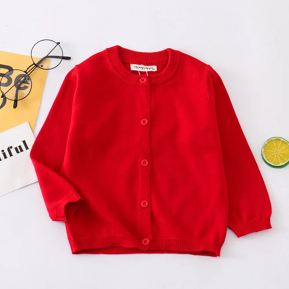 100Cotton Girls Knitting Cardigans Kids Sweater Toddler 1 to 2 3 4 5 6 7 8 9 Years Pink Blue Cute Spring Autumn Children Clothes