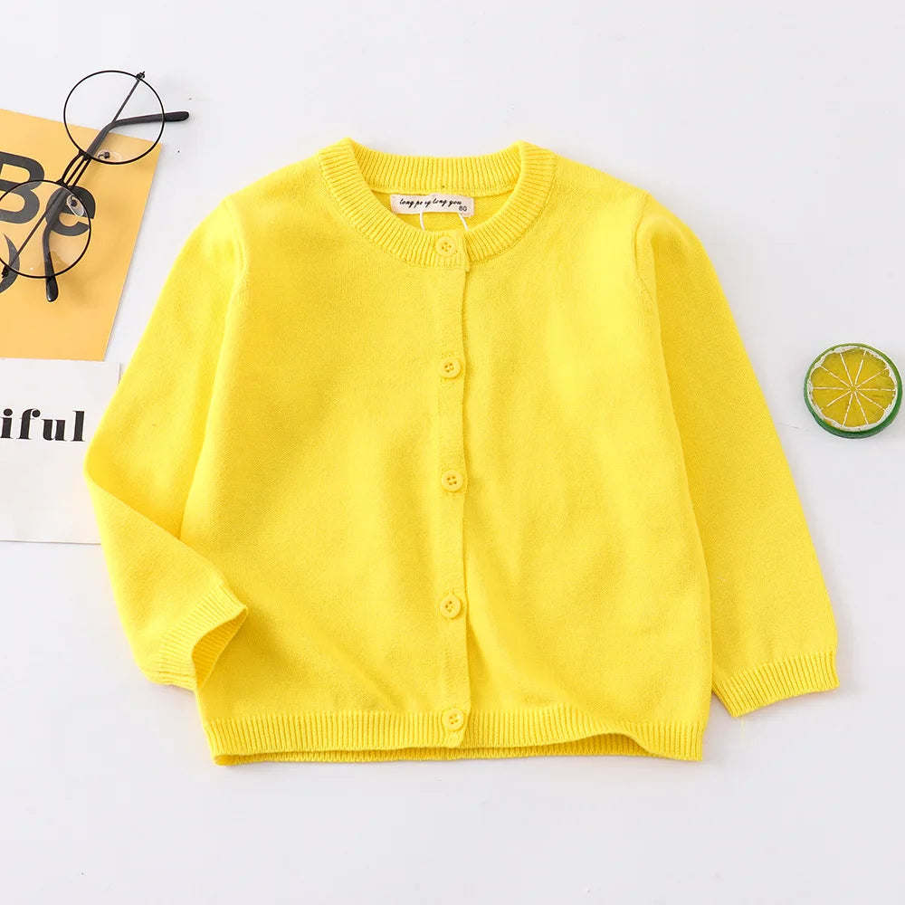 100Cotton Girls Knitting Cardigans Kids Sweater Toddler 1 to 2 3 4 5 6 7 8 9 Years Pink Blue Cute Spring Autumn Children Clothes