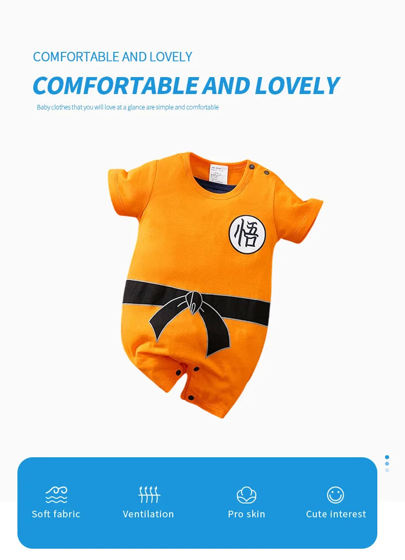 Toddler Anime Cosplay Dragon DBZ Costume Baby Boy Girl Romper Kid Demon Slayer Baby Clothes Newborn Onesie Jumpsuit 0-18 Months