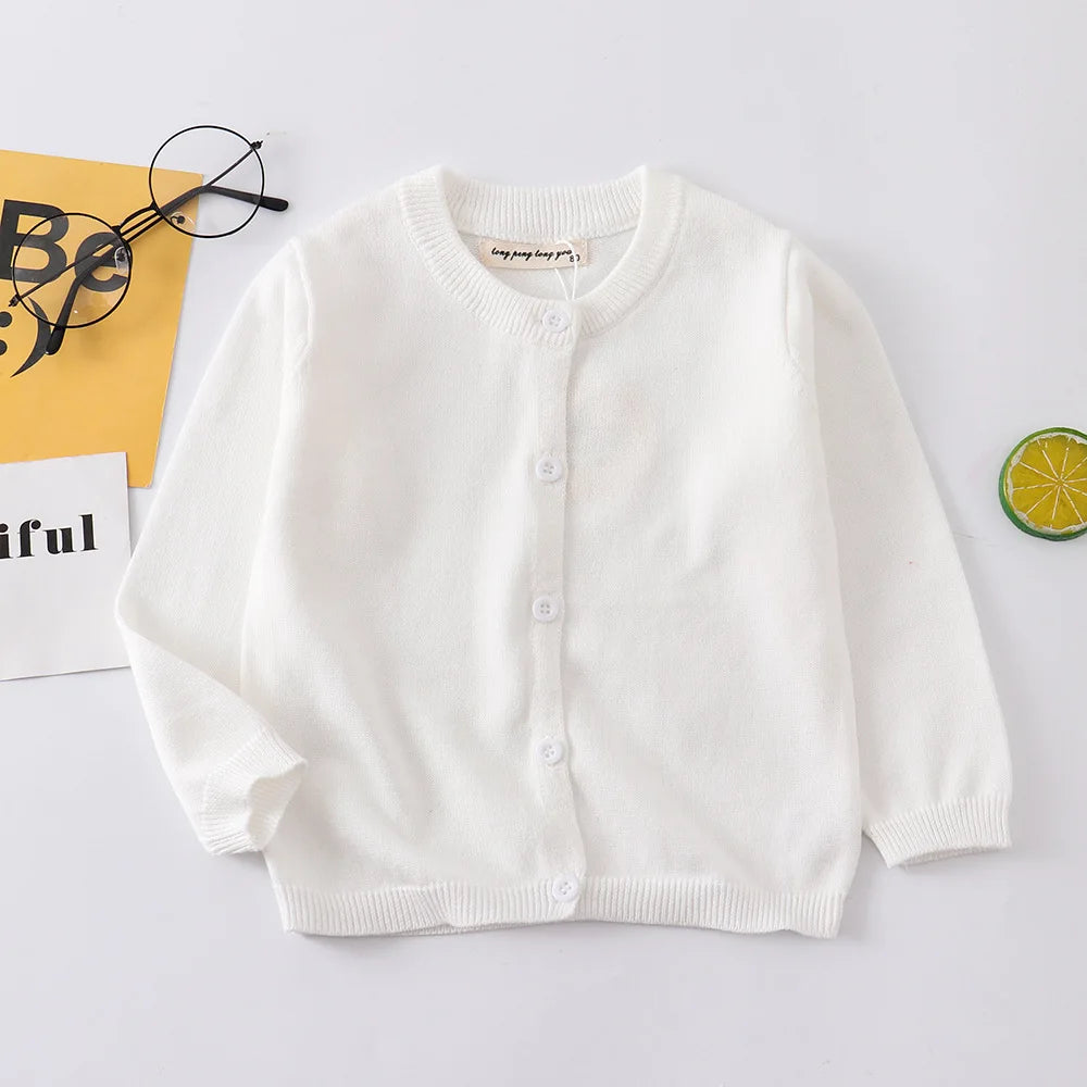 100Cotton Girls Knitting Cardigans Kids Sweater Toddler 1 to 2 3 4 5 6 7 8 9 Years Pink Blue Cute Spring Autumn Children Clothes