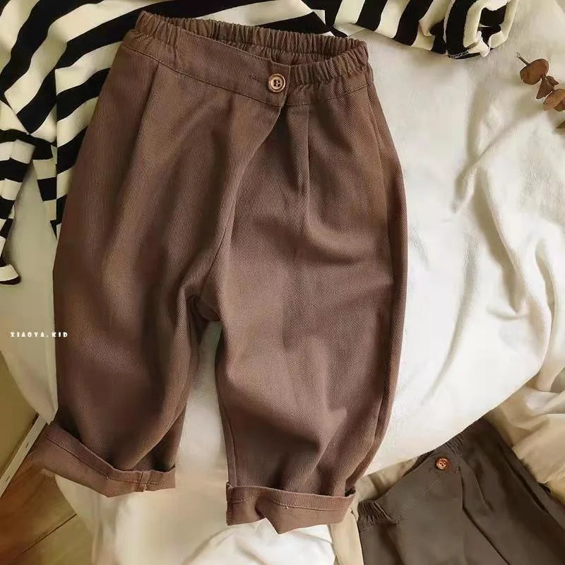 2025 Spring New Children Loose Trousers Fashion Infant Girls Solid Casual Pants Toddler Boys Versatile Harem Pants Kids Clothes
