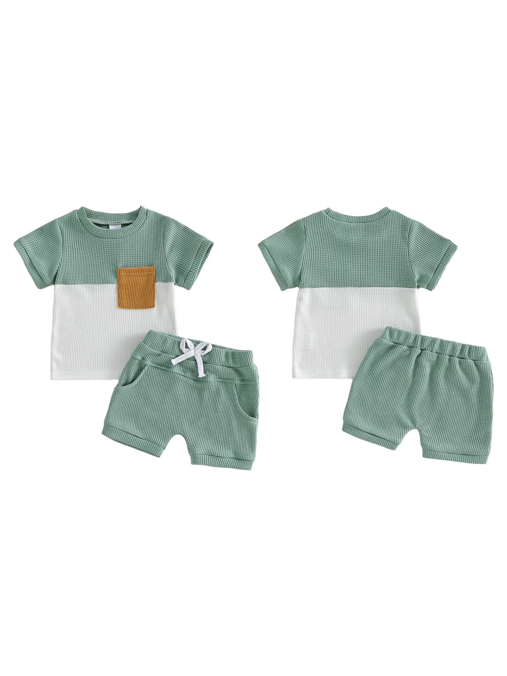 Infant Boy Casual Summer Clothes Set with Printed T-shirt and Elastic Waist Shorts for Toddler Boys 2 Piece Outfit