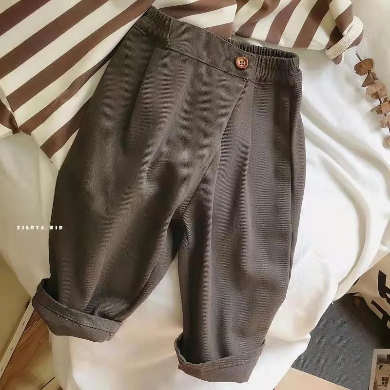 2025 Spring New Children Loose Trousers Fashion Infant Girls Solid Casual Pants Toddler Boys Versatile Harem Pants Kids Clothes