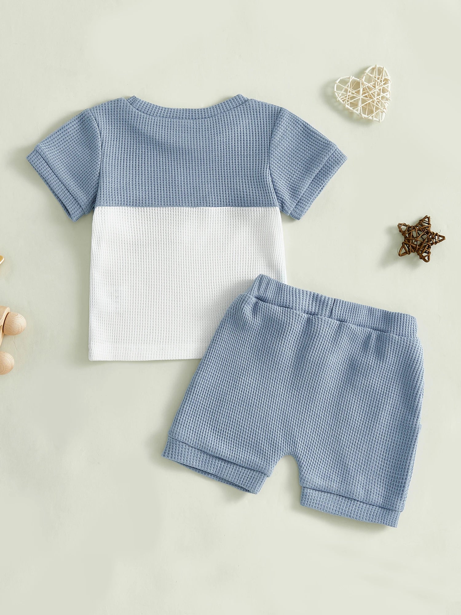 Infant Boy Casual Summer Clothes Set with Printed T-shirt and Elastic Waist Shorts for Toddler Boys 2 Piece Outfit