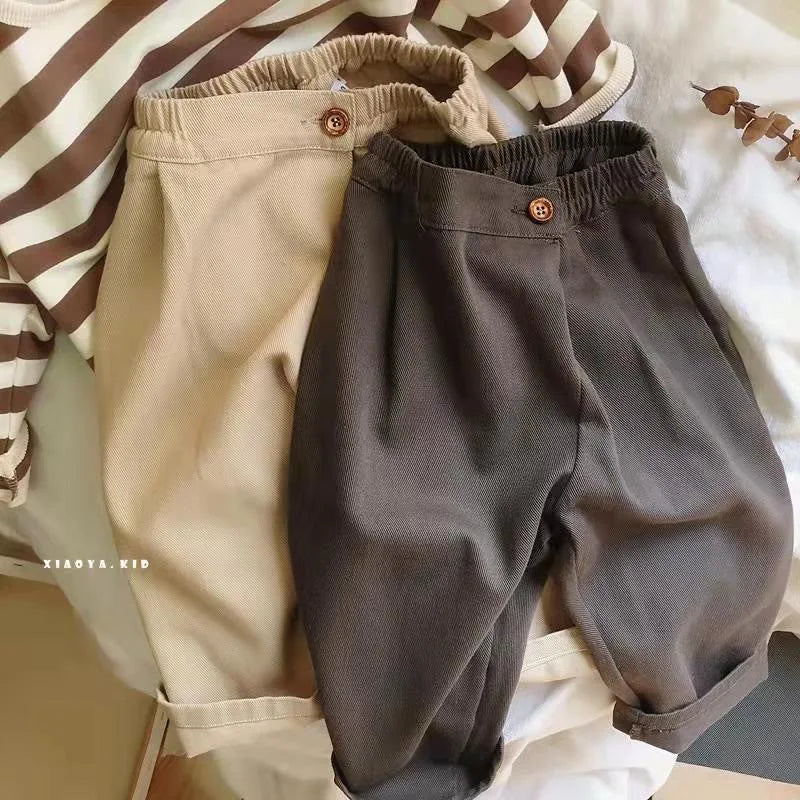 2025 Spring New Children Loose Trousers Fashion Infant Girls Solid Casual Pants Toddler Boys Versatile Harem Pants Kids Clothes