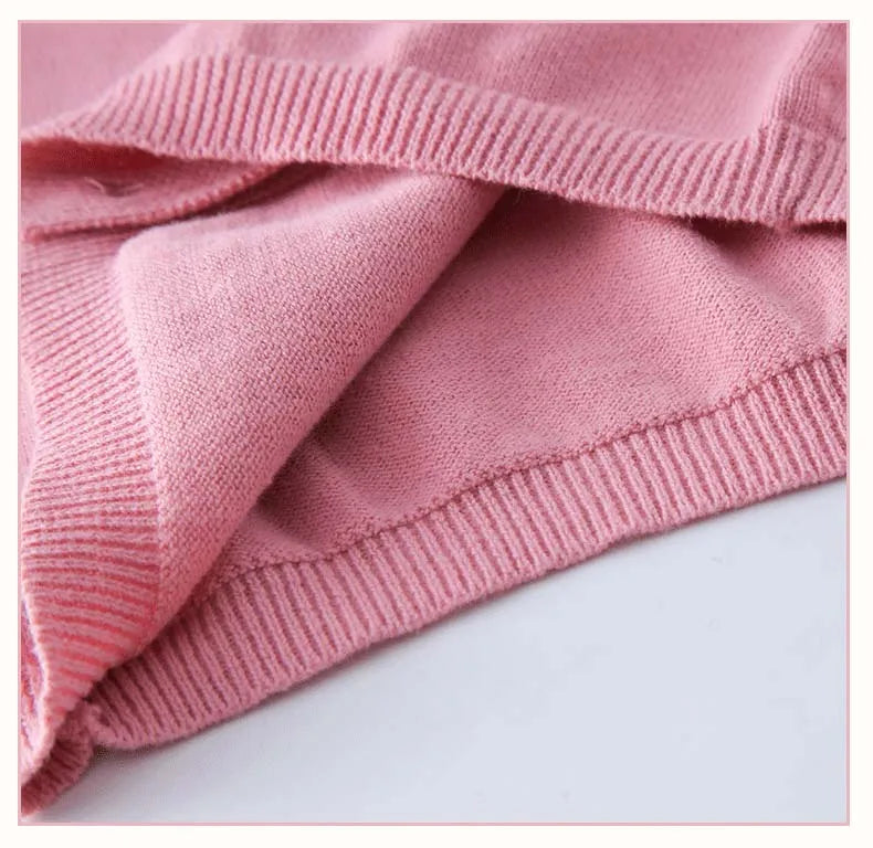 100Cotton Girls Knitting Cardigans Kids Sweater Toddler 1 to 2 3 4 5 6 7 8 9 Years Pink Blue Cute Spring Autumn Children Clothes