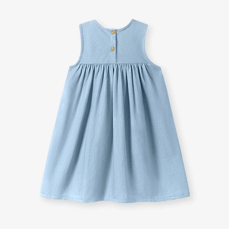 Little maven Children's Clothing Summer Baby Girls Sleeveless Dress Kids Clothes Vest Dress Fruit Cherry Girls Denim Dresses